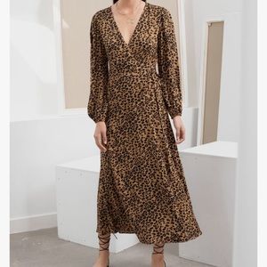 & Other Stories Leopard Wrap dress